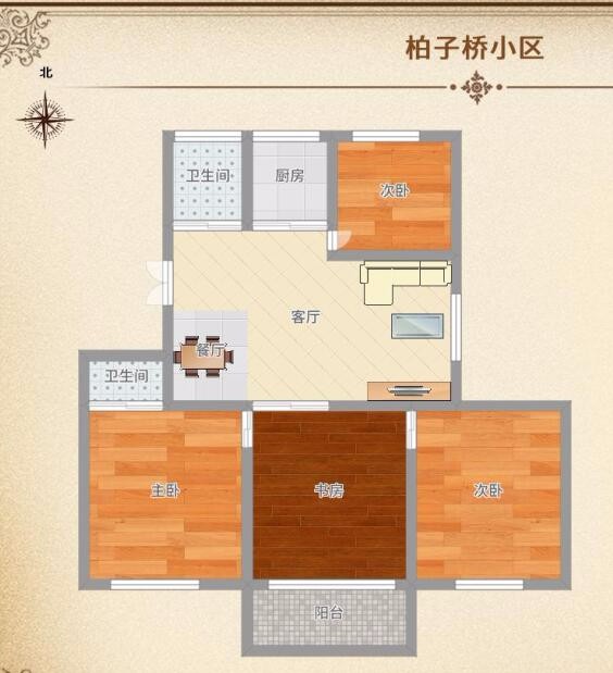 柏子橋小區(qū)5樓全明超大廳 4室東邊套92萬！